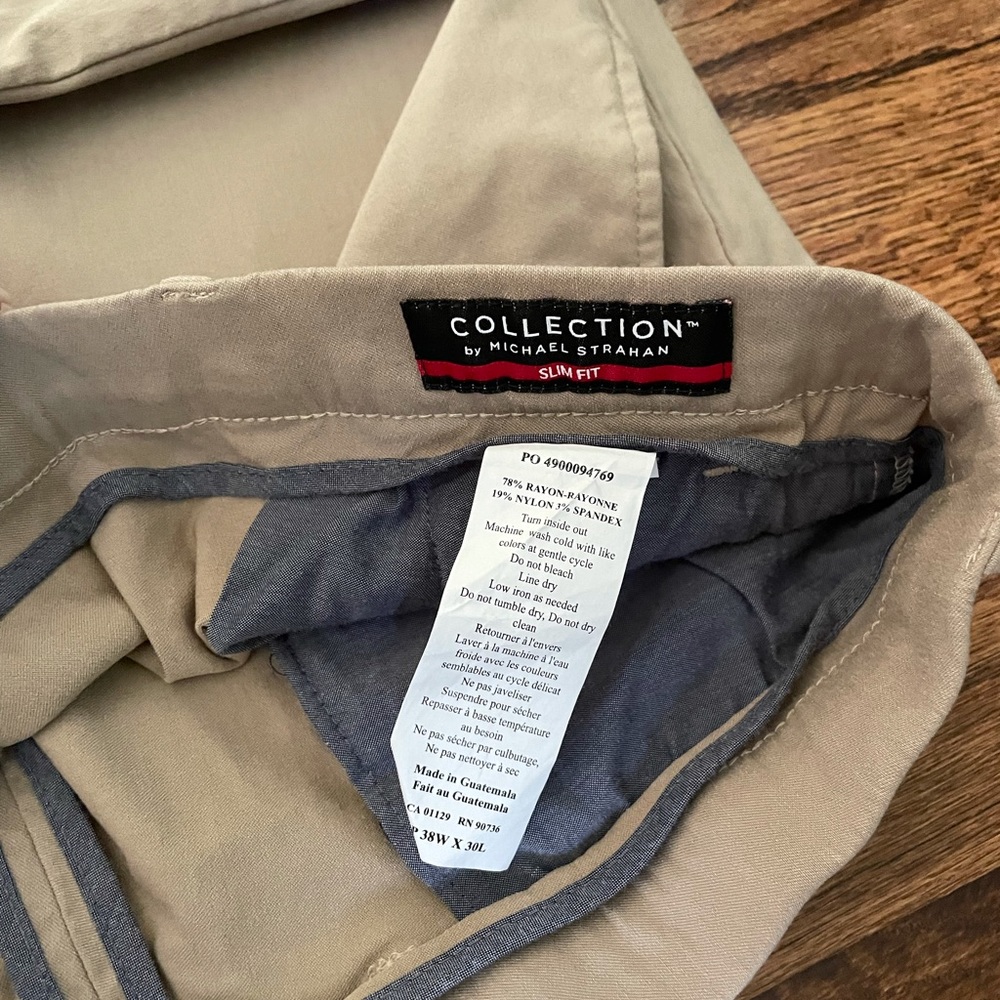 Michael Strahan Slim Fit Dress Pants in Tan NWOT - Picture 6 of 6